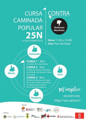Una cursa-caminada popular a la Seu d’Urgell per commemorar el 25N 