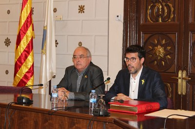 Visita del conseller d'Ensenyament, Josep Bargalló, a l'Ajuntament de la Seu d'Urgell 