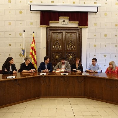 Visita del Cònsol Major del Comú de Sant Julià de Lòria a l'Ajuntament de la Seu 